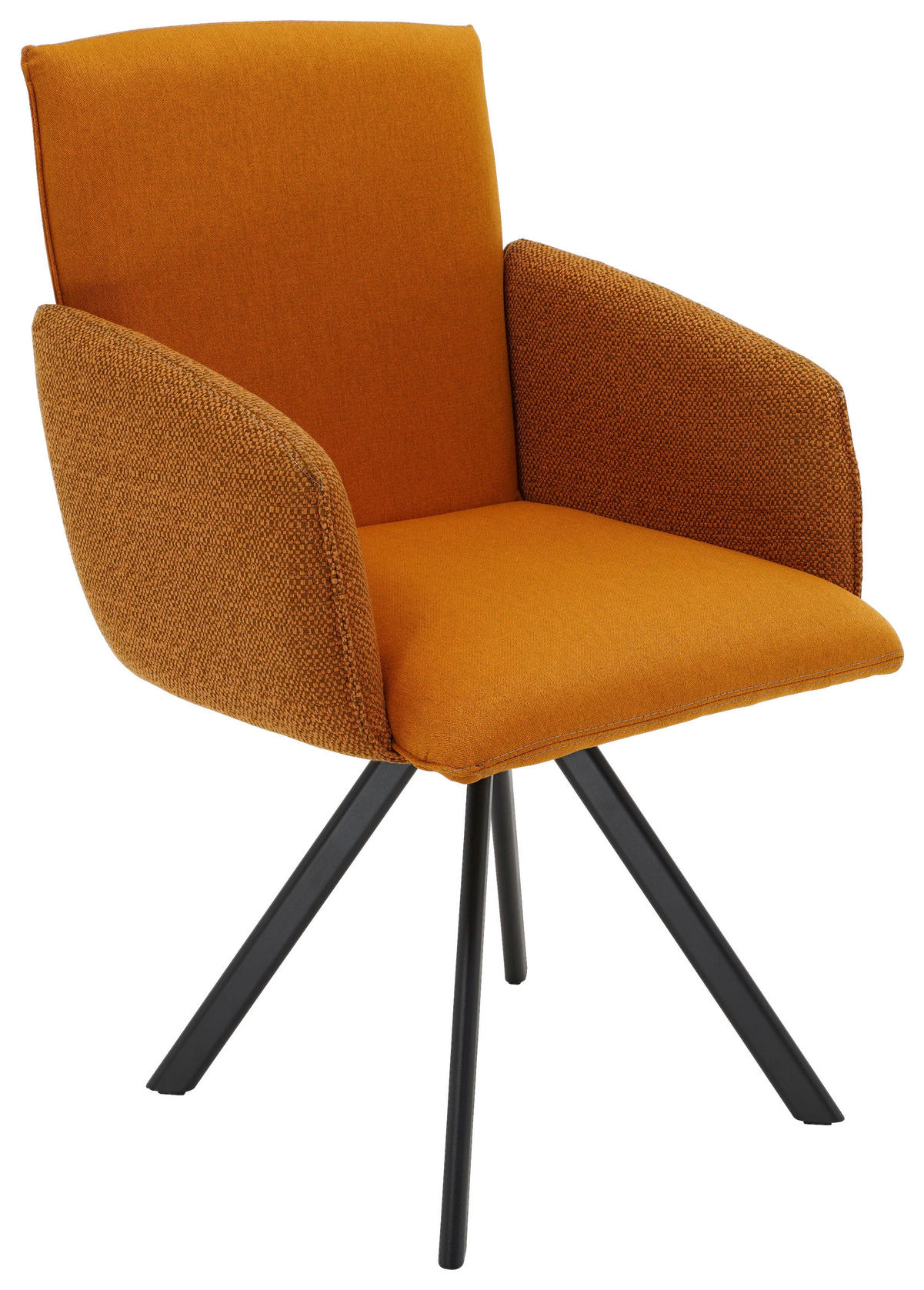 ARMLEHNSTUHL  in Webstoff, Mikrofaser  - Schwarz/Orange, Design, Textil/Metall (60/96/61cm) - Linea Natura
