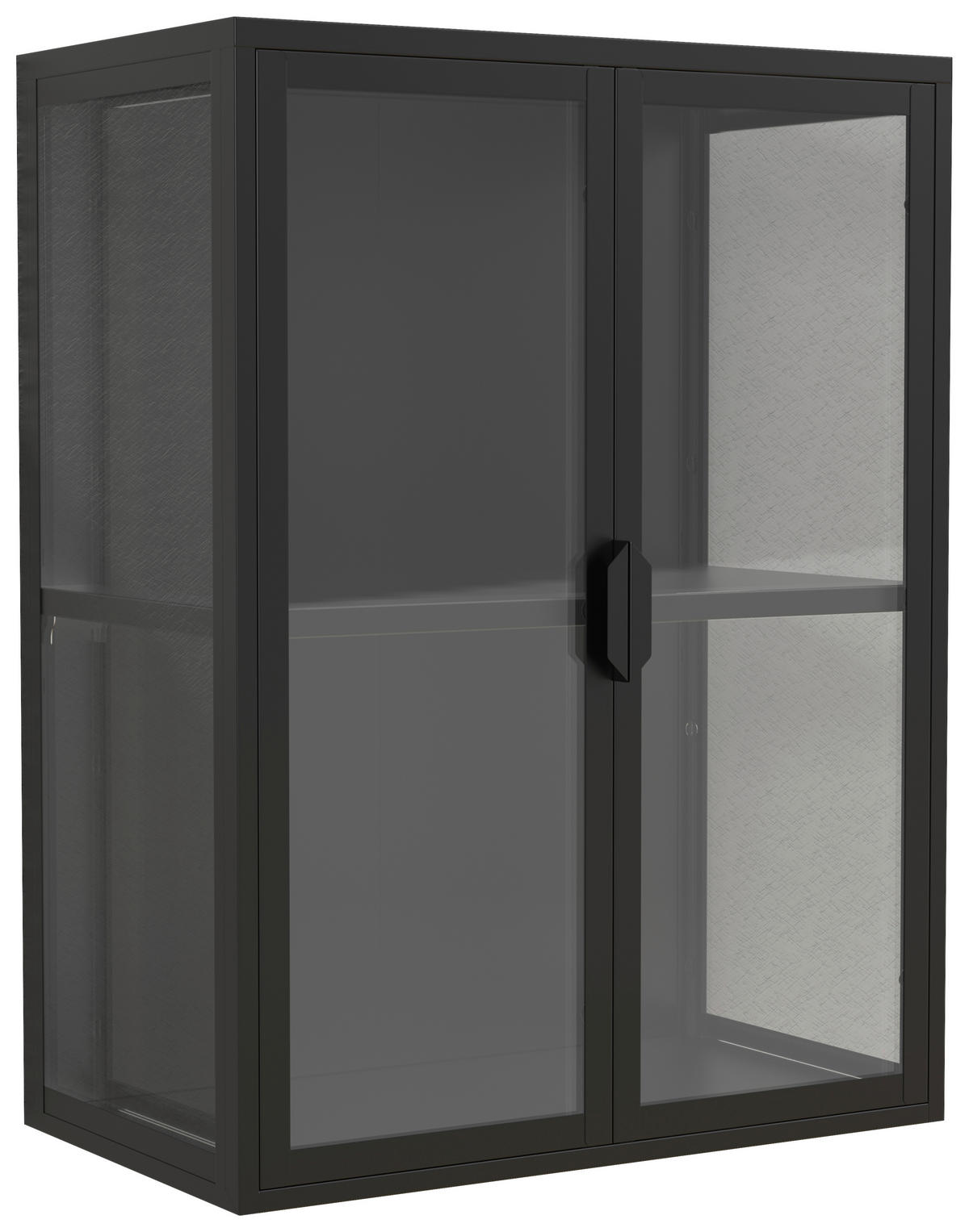 HÄNGEVITRINE in Schwarz   - Transparent/Schwarz, Design, Glas/Metall (60/80/35cm) - MID.YOU