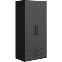 KLEIDERSCHRANK in Graphitfarben  - Anthrazit/Graphitfarben, Design, Holzwerkstoff/Metall (101,3/213,6/59,3cm) - Cantus