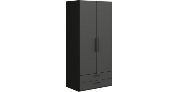 KLEIDERSCHRANK  in Graphitfarben  - Anthrazit/Graphitfarben, Design, Holzwerkstoff/Metall (101,3/213,6/59,3cm) - Cantus