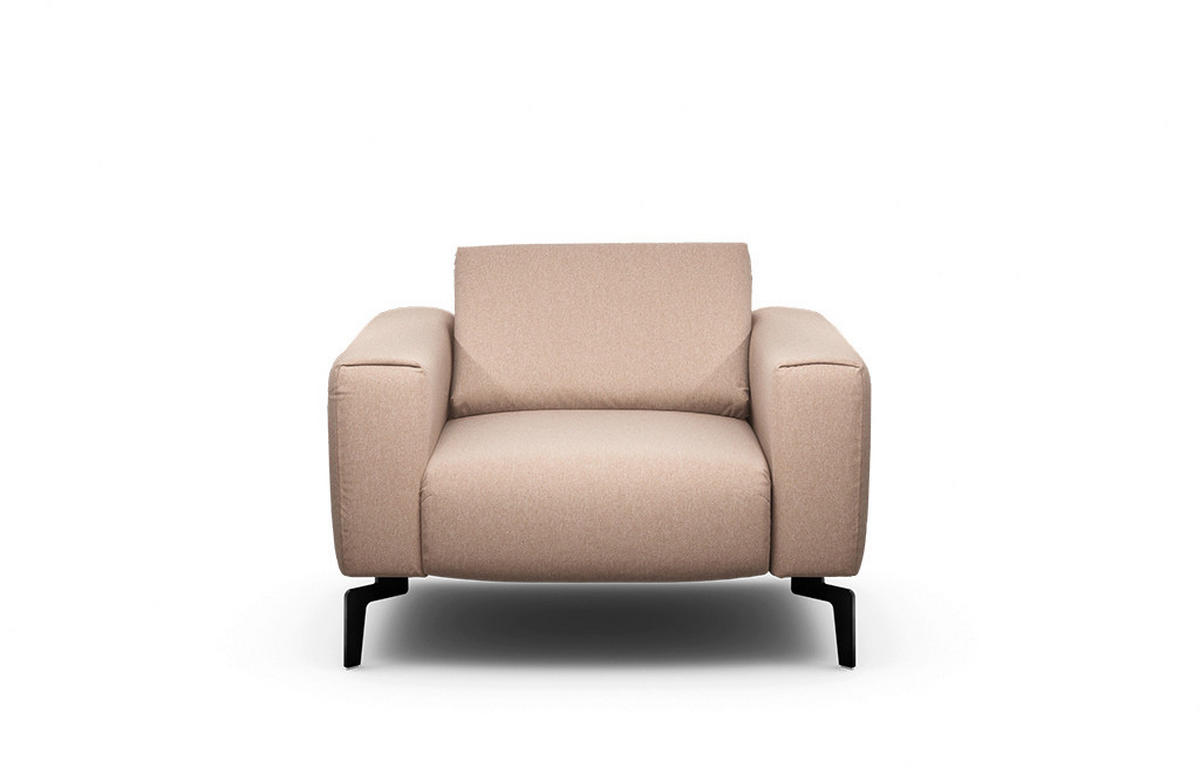 SESSEL in Chenille Rosa  - Schwarz/Rosa, Design, Textil/Metall (110/85/86-94cm) - SENSOO