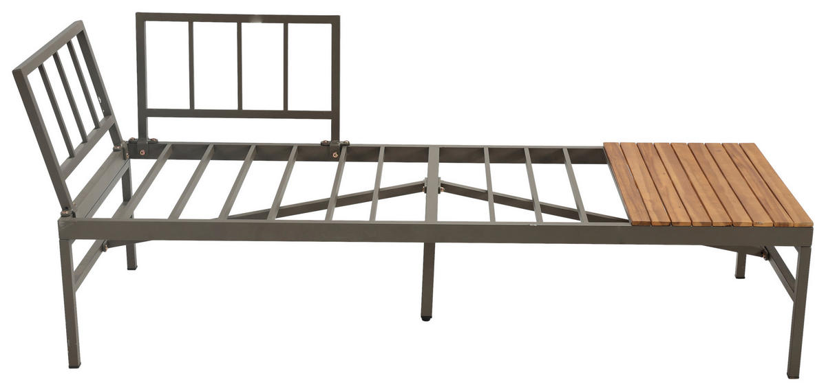 LOUNGEGARNITUR   57/35/57 cm Akazie vollmassiv Aluminium  - Beige/Beigebraun, MODERN, Holz/Textil (57/35/57cm) - Ambia Garden