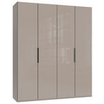 DREHTÜRENSCHRANK  in Sahara  - Schwarz/Sahara, KONVENTIONELL, Glas/Holzwerkstoff (200/236/58cm) - Hom`in