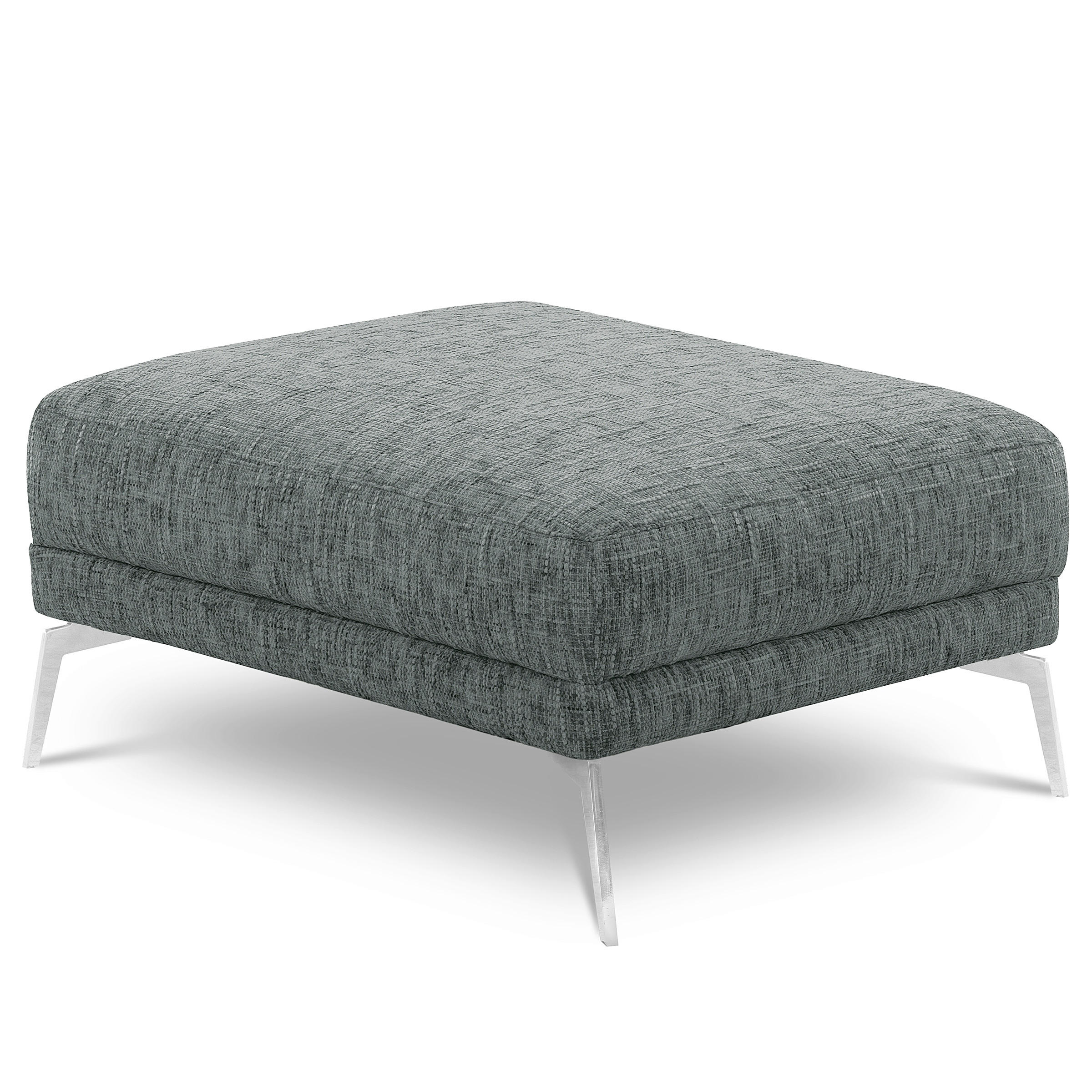 HOCKER Textil Anthrazit  - Chromfarben/Anthrazit, Design, Textil/Metall (96/45/80cm) - P & B