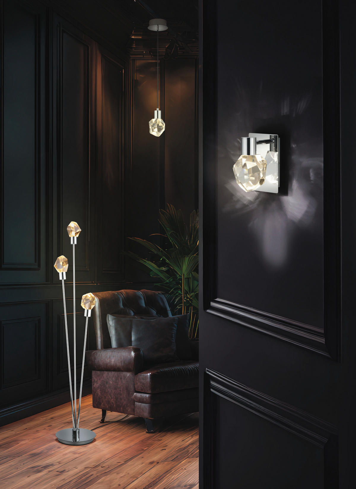 LED-STEHLEUCHTE Verano 40/150 cm   - Chromfarben/Transparent, Design, Glas/Metall (40/150cm) - Trio Leuchten