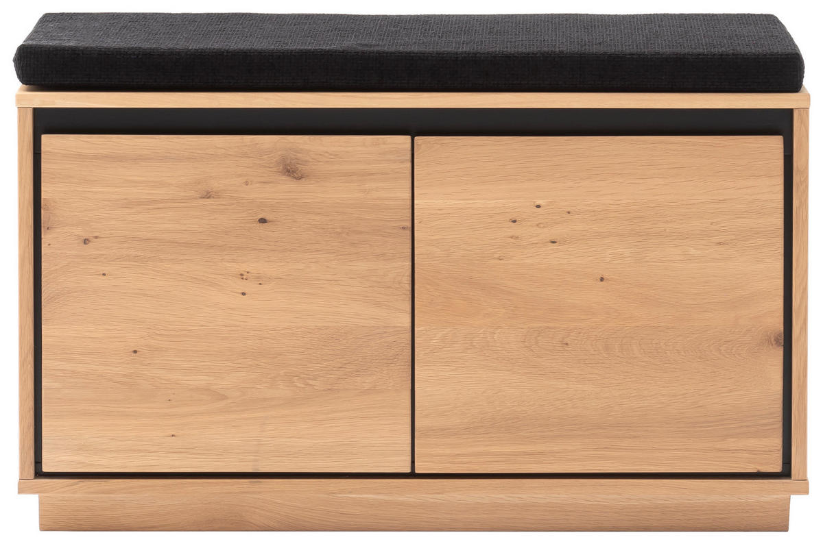 GARDEROBENBANK  in 81/49/40 cm  - Eiche Bianco/Anthrazit, Natur, Holz/Textil (81/49/40cm)