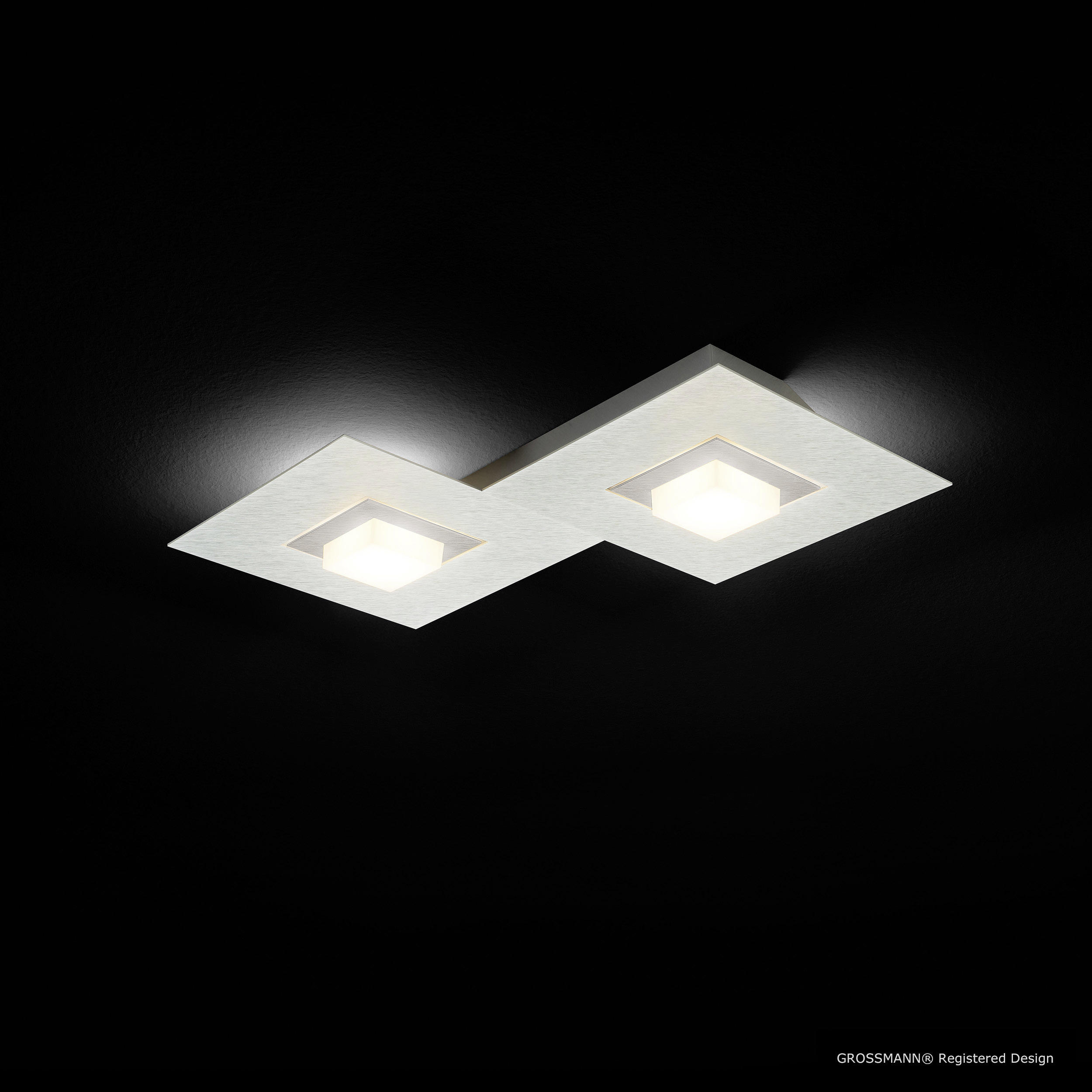 LED-DECKENLEUCHTE  - Titanfarben/Goldfarben, Design, Metall (40/30/5cm) - Grossmann