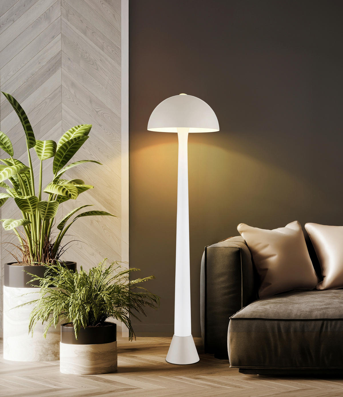 STEHLEUCHTE 40/150 cm    - Sandfarben/Schwarz, Design, Kunststoff/Metall (40/150cm) - Globo