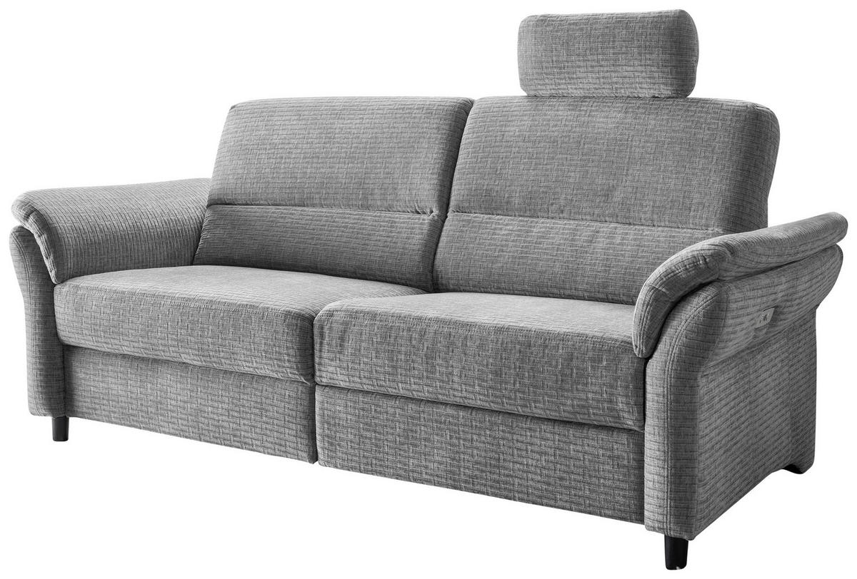 3-SITZER-SOFA in Mikrofaser Grau  - Schwarz/Grau, Modern, Holz/Textil (192/90/89cm) - Livetastic
