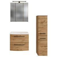 BADEZIMMER  in 90 cm  - Weiss/Eichefarben, Modern, Keramik/Holzwerkstoff (90cm) - Held
