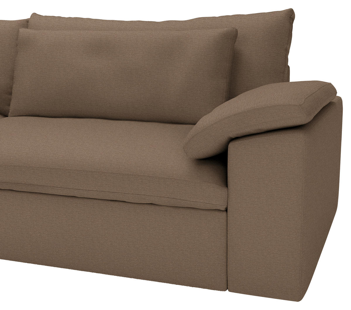ECKSOFA  Chenille Hellbraun  - Hellbraun/Schwarz, Modern, Kunststoff/Textil (198/306cm) - Carryhome