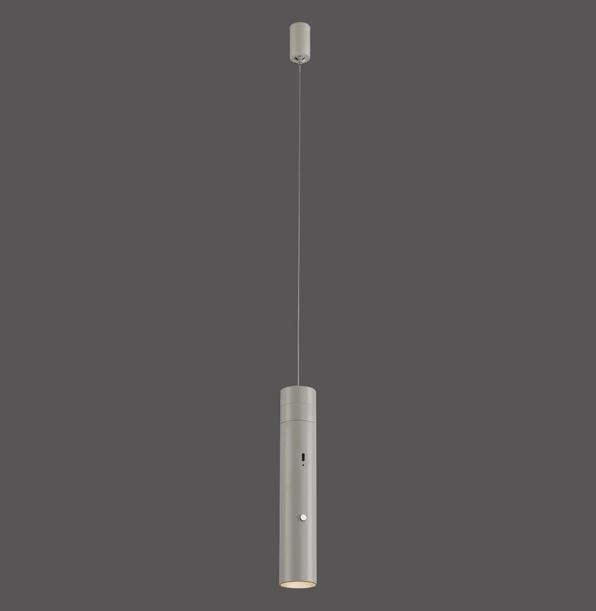 AKKU-LED-HÄNGELEUCHTE 4/4/200 cm   - Greige, Design, Kunststoff/Metall (4/4/200cm)