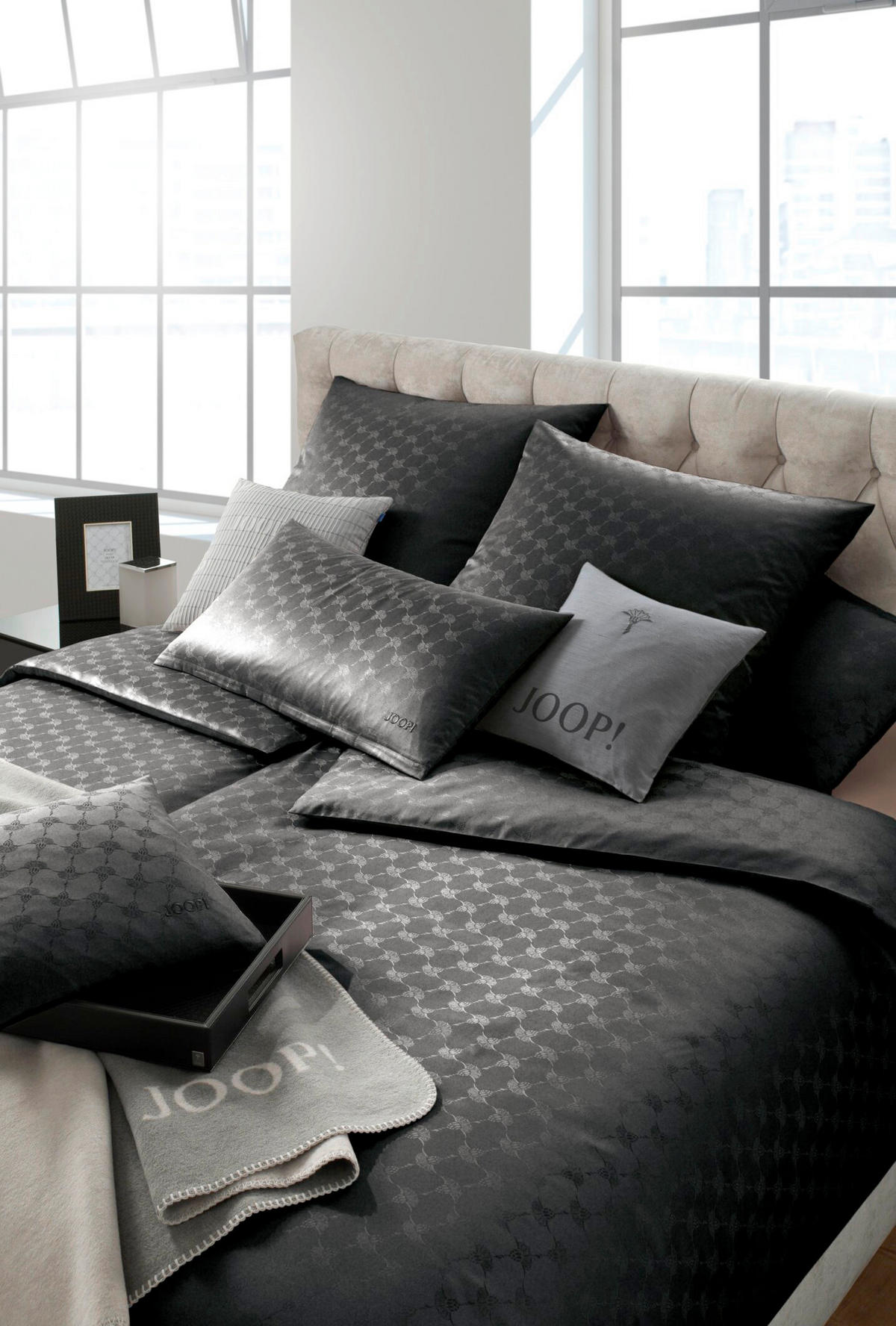 POVLEČENÍ, makosatén, černá, 135/200 cm  - černá, Design, textil (135/200cm) - Joop!