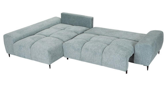 ECKSOFA  in Flachgewebe Mintgrün  - Schwarz/Mintgrün, KONVENTIONELL, Textil/Metall (180/295cm) - Carryhome