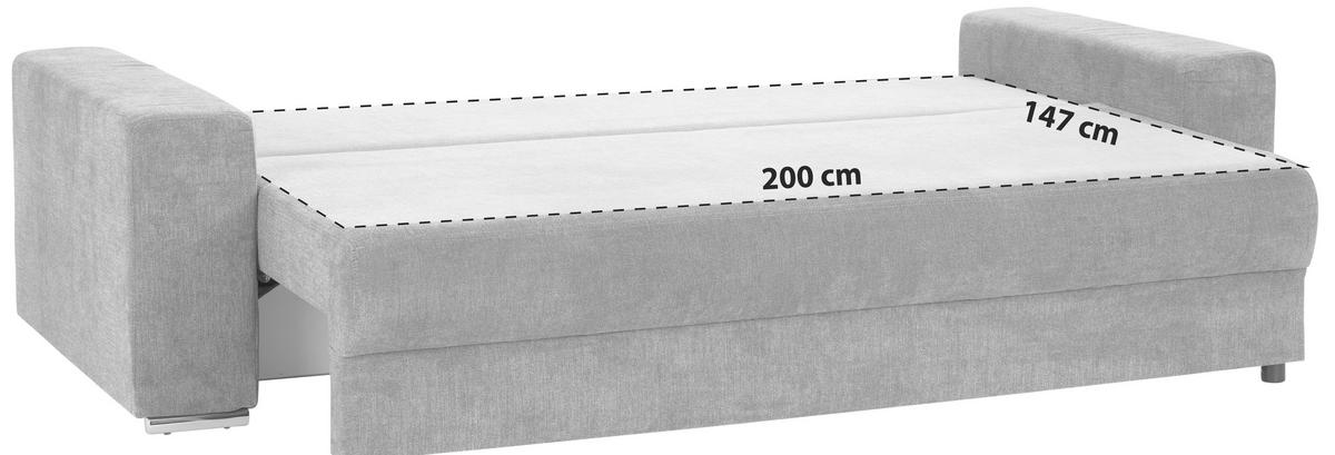 SCHLAFSOFA Flachgewebe Grau  - Grau, MODERN, Kunststoff/Textil (250/84/105cm) - MID.YOU