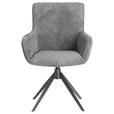 ARMLEHNSTUHL  in Eisen Webstoff  - Schwarz/Grau, Design, Textil/Metall (64/88/60cm) - Novel