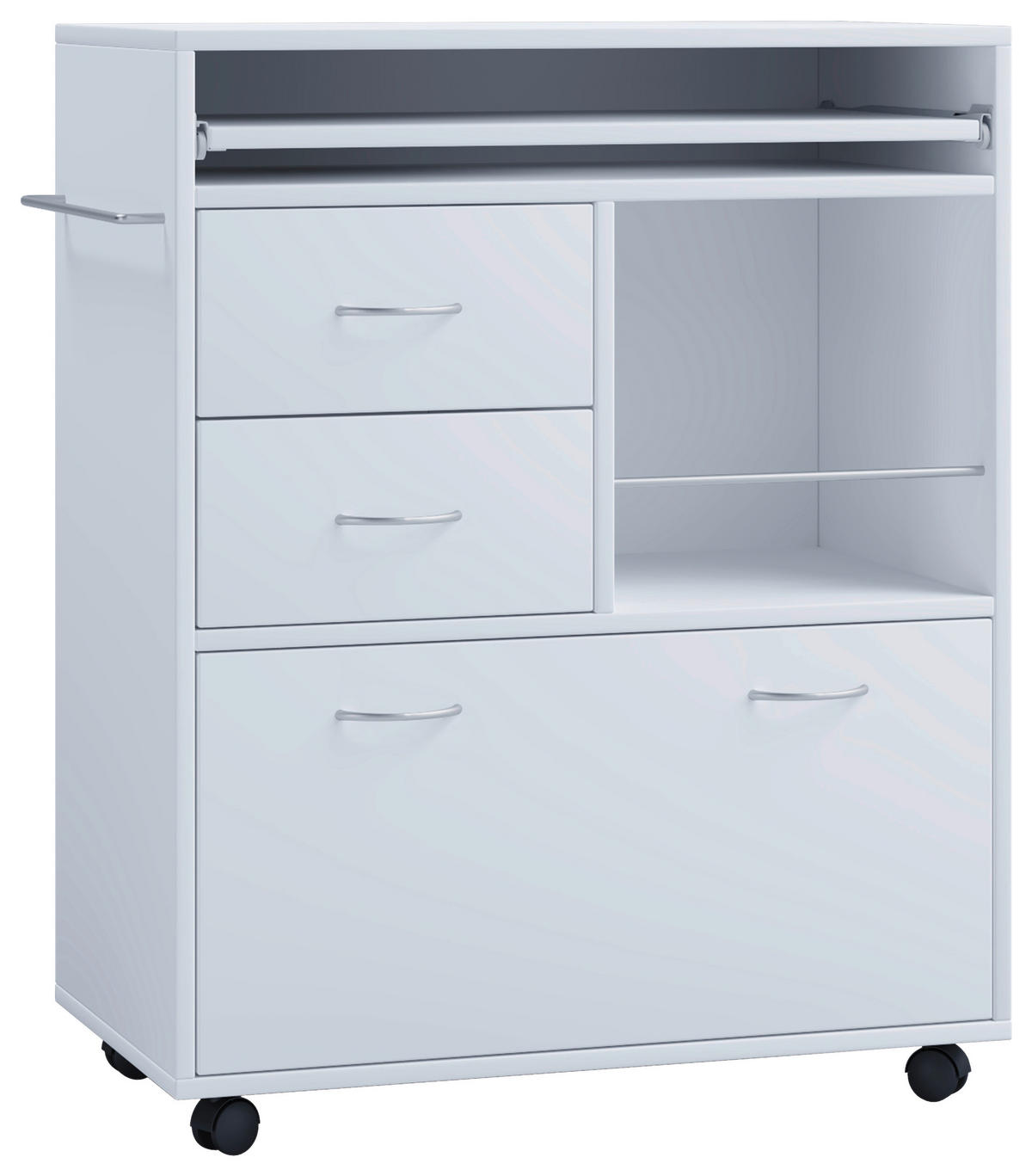 RULLVAGN in vit  - vit, Modern, metall/trämaterial (70/40/86cm) - MID.YOU