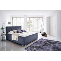 POLSTERBETT 180/200 cm,  in Anthrazit,  - Chromfarben/Anthrazit, KONVENTIONELL, Textil/Metall (180/200cm) - Livetastic