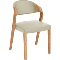 STUHL Echtleder Eichefarben, Beige Altholz, Eiche massiv  - Eichefarben/Beige, Natur, Leder/Holz (53/82/57cm) - Voglauer