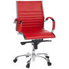 DREHSTUHL Lederlook Rot, Chromfarben  - Chromfarben/Rot, MODERN, Leder/Kunststoff (60/111/50cm) - MID.YOU