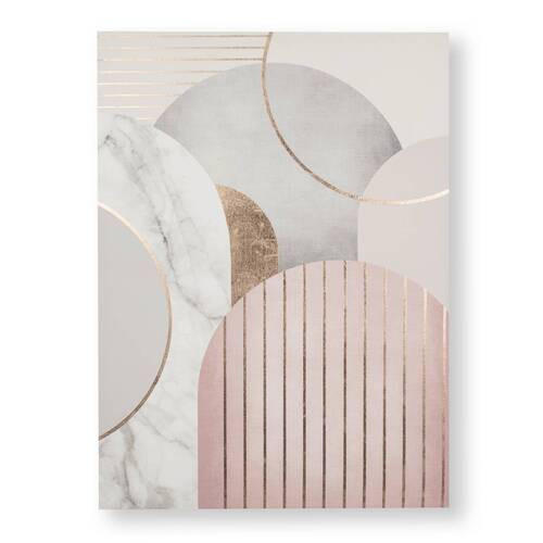 BILD Abstraktes  - Goldfarben/Rosa, Basics, Holzwerkstoff/Textil (50/70/3cm) - Xora