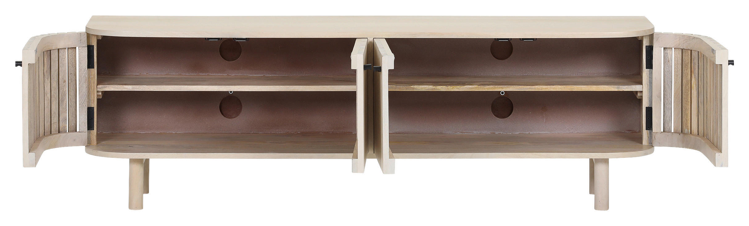 LOWBOARD  in 160/50/47 cm  - Eichefarben/Schwarz, Design, Holz (160/50/47cm) - Landscape
