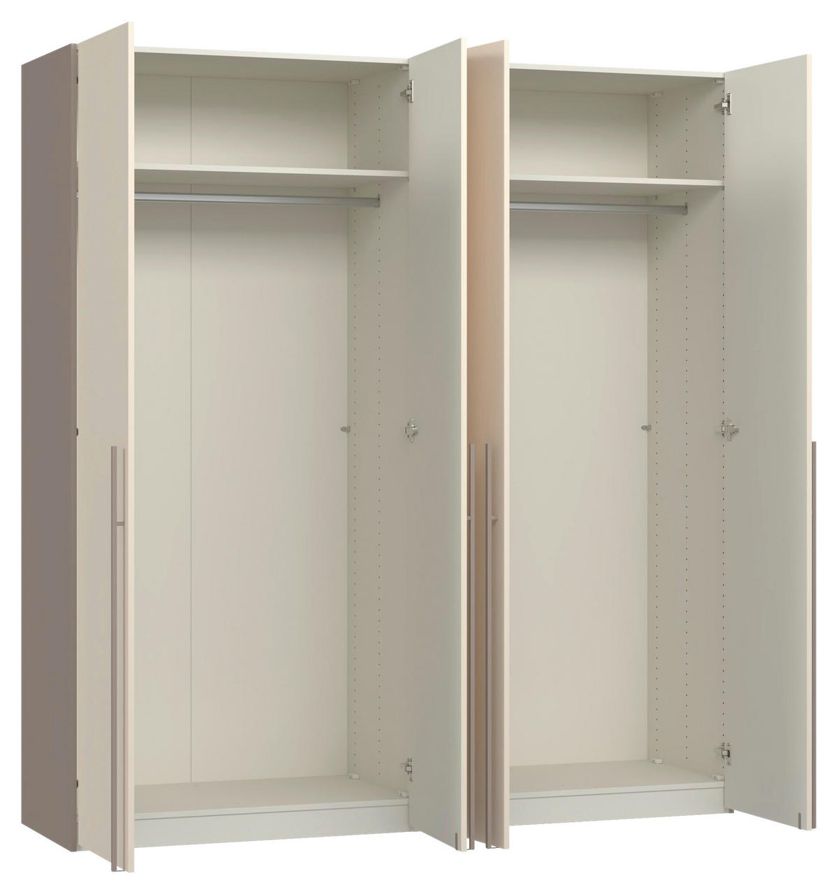 DREHTÜRENSCHRANK 203/220/59 cm,  in Kaschmir, Hellbraun, 4-türig  - Hellbraun/Kaschmir, Design, Holzwerkstoff/Metall (203/220/59cm) - Jutzler