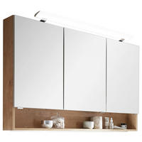 SPIEGELSCHRANK 120/80/15 cm  - Chromfarben/Eichefarben, Design, Glas/Holzwerkstoff (120/80/15cm) - Novel