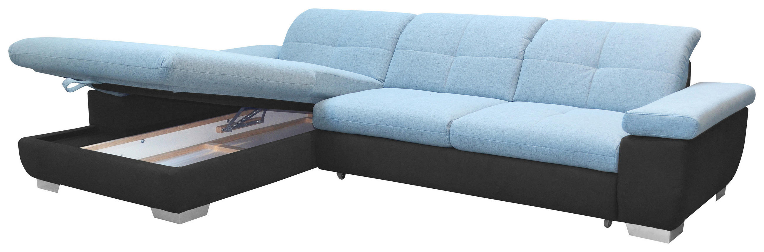 SEDEŽNA GARNITURA, mikrovlakna  - barve kroma, Design, kovina/tekstil (204/297cm) - Xora