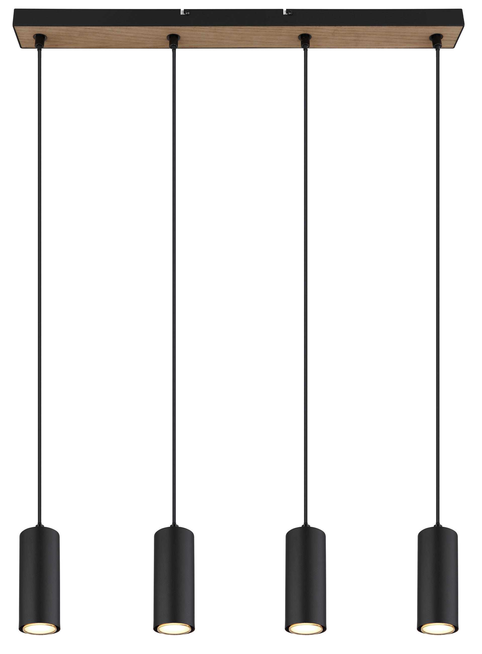 HÄNGELEUCHTE 65/6/120 cm  - Schwarz, Design, Holzwerkstoff/Metall (65/6/120cm) - Globo