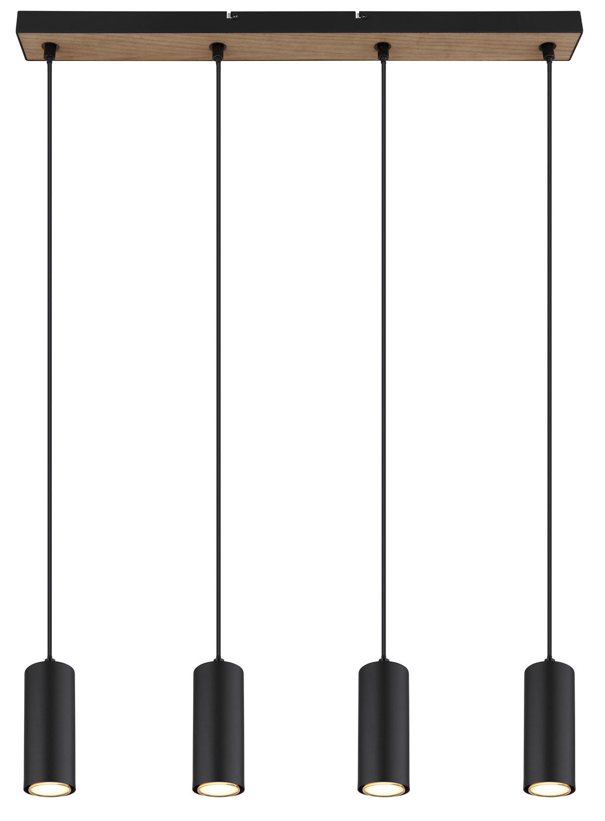HÄNGELEUCHTE 65/6/120 cm   - Schwarz, Design, Holzwerkstoff/Metall (65/6/120cm) - Globo