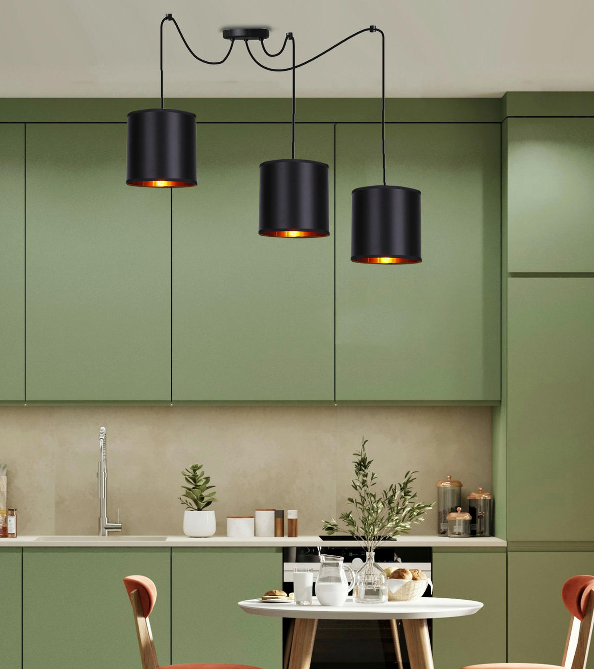 PENDELLAMPA Candida 100/100/150 cm  - svart, Design, metall/plast (100/100/150cm)