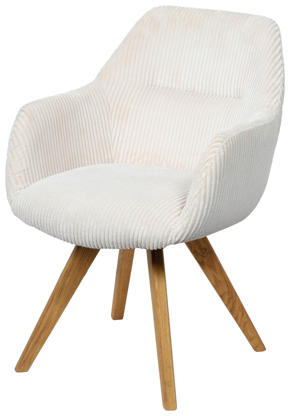 ARMLEHNSTUHL  in Cord  - Eichefarben/Beige, KONVENTIONELL, Holz/Textil (61/64/58cm) - Linea Natura