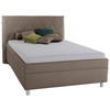 POLSTERBETT Matratze, Lattenrost, Bettkasten 140/200 cm  in Cappuccino  - Birkefarben/Silberfarben, KONVENTIONELL, Holz/Textil (140/200cm) - Esposa