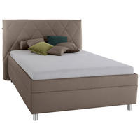 POLSTERBETT Matratze, Lattenrost, Bettkasten 140/200 cm  in Cappuccino  - Birkefarben/Silberfarben, KONVENTIONELL, Holz/Textil (140/200cm) - Esposa
