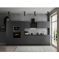 MODULKÖK 370 cm   i grå  - silver/grå, Design, metall/trämaterial (370cm) - Respekta
