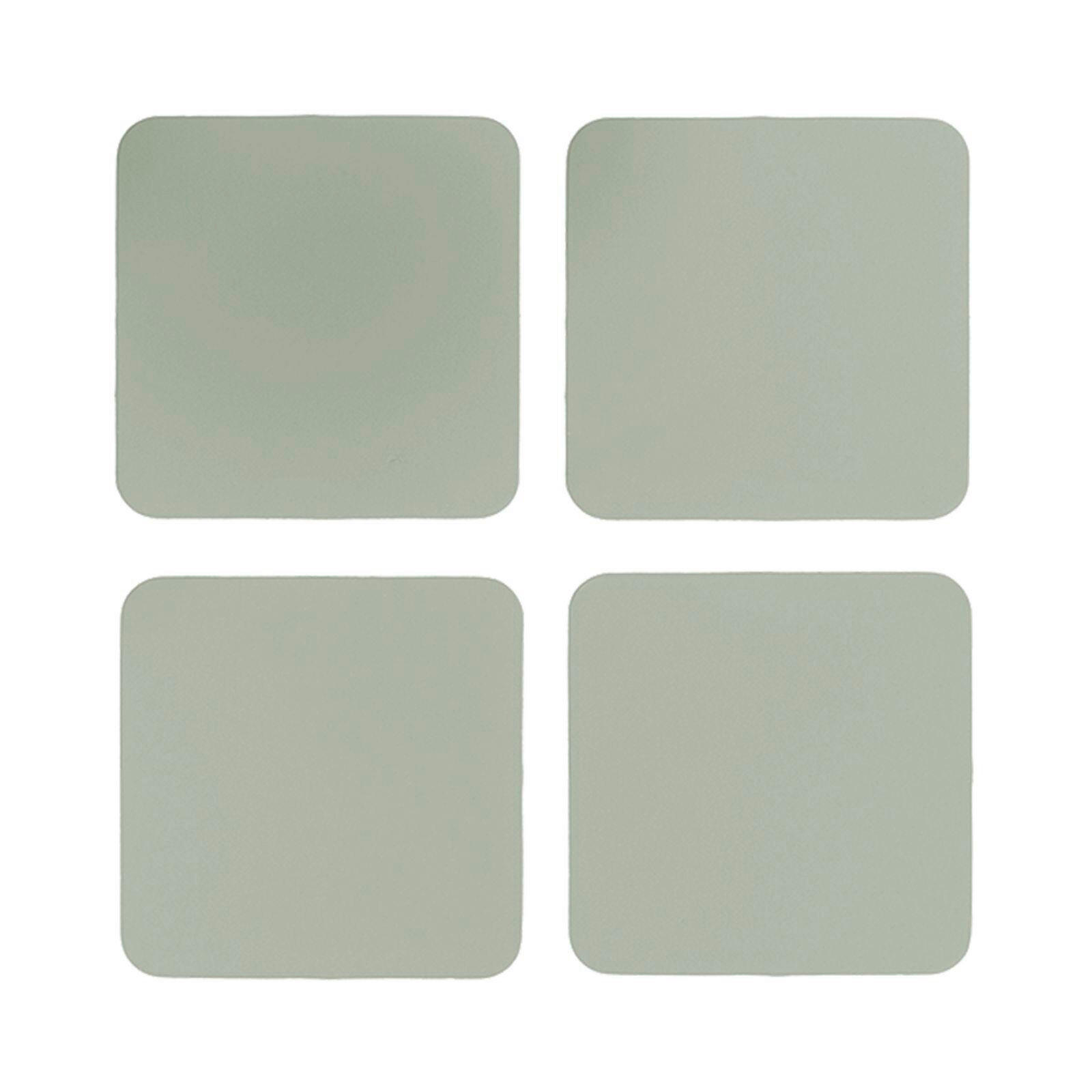 GLASUNTERSETZER  - Salbeigrün, Basics, Leder (10/10/0.2cm)