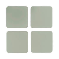 GLASUNTERSETZER  - Salbeigrün, Basics, Leder (10/10/0.2cm)