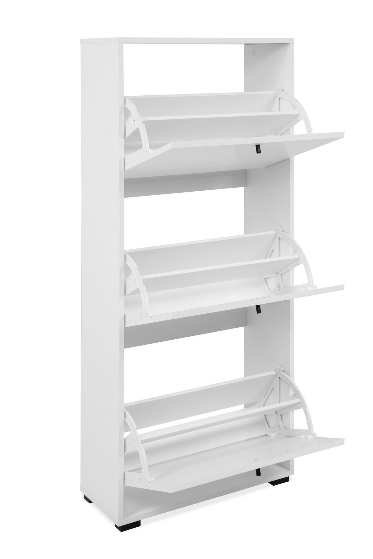 SCHUHKIPPER  in 58/133/25 cm  - Schwarz/Weiß, Design, Holzwerkstoff/Kunststoff (58/133/25cm) - MID.YOU