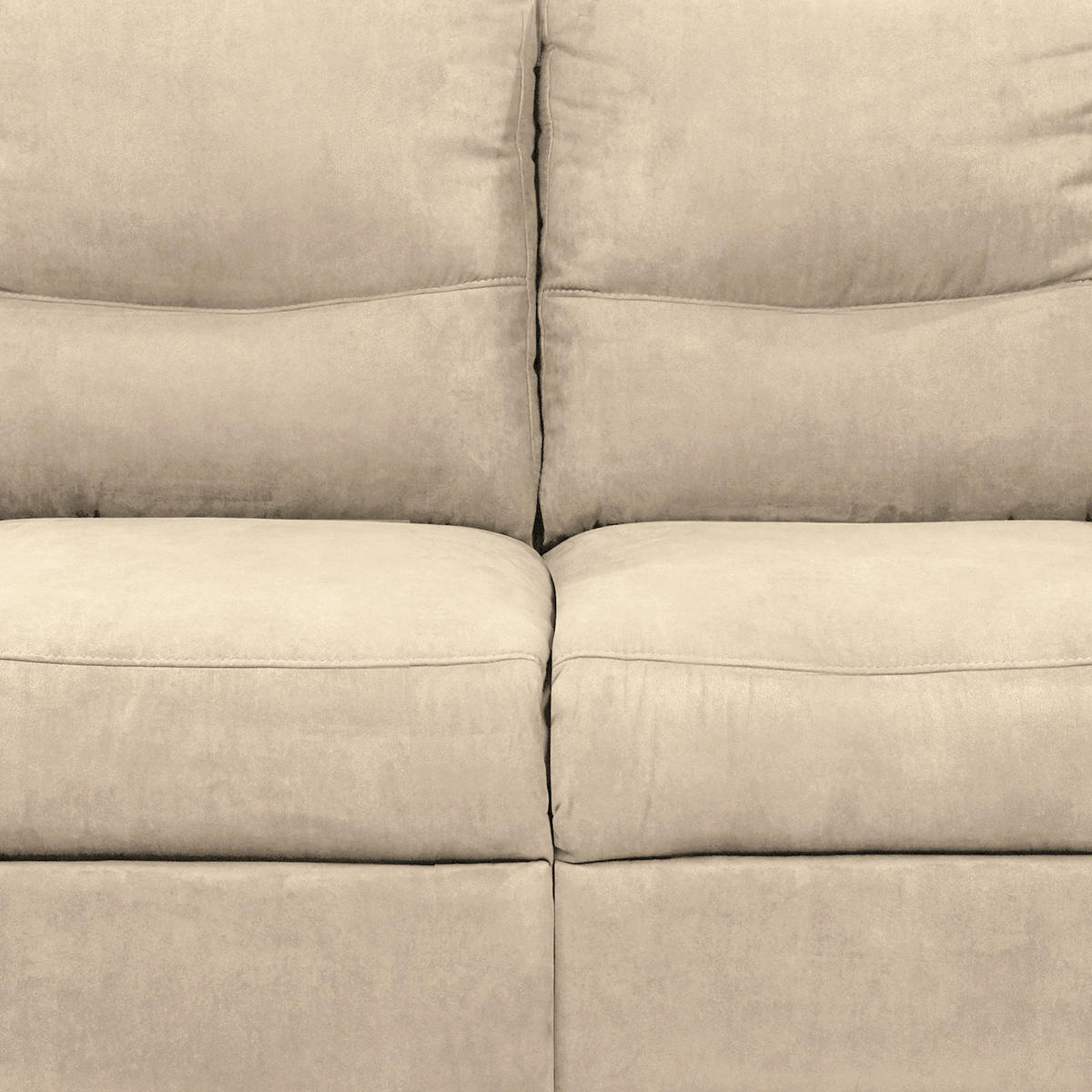 2-SITZER-SOFA Flachgewebe Beige  - Beige/Schwarz, Design, Holz/Textil (174/97/97cm) - Livetastic