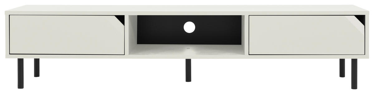 LOWBOARD  in 176,5/39/43 cm  - Schwarz/Weiß, Design, Holzwerkstoff/Metall (176,5/39/43cm)