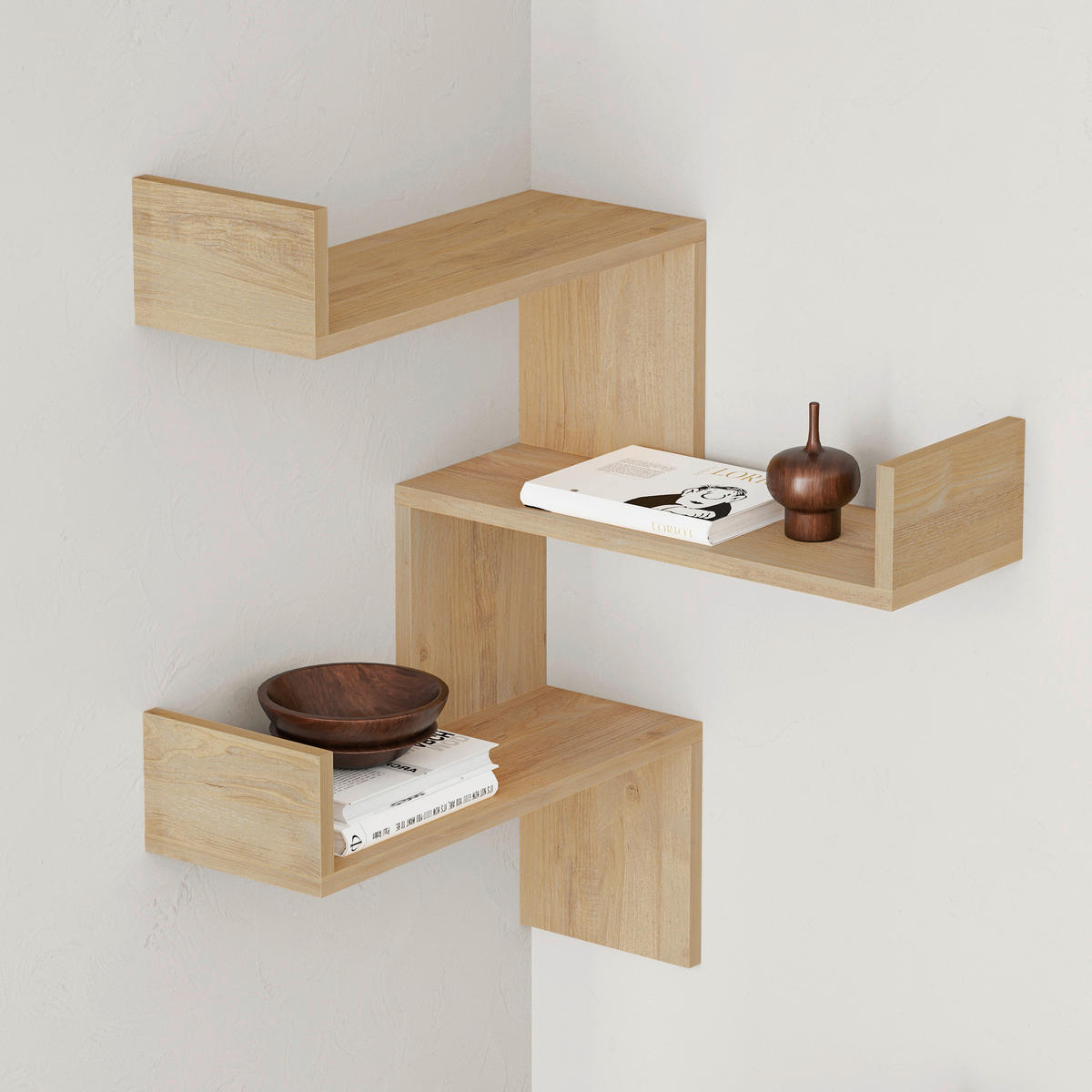 WANDREGAL 60/90/22 cm  - Eichefarben, Design, Holzwerkstoff (60/90/22cm) - Livetastic