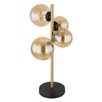 LED-TISCHLEUCHTE - Messingfarben/Schwarz, Design, Glas/Metall (23,7/19,3/48cm) - Globo