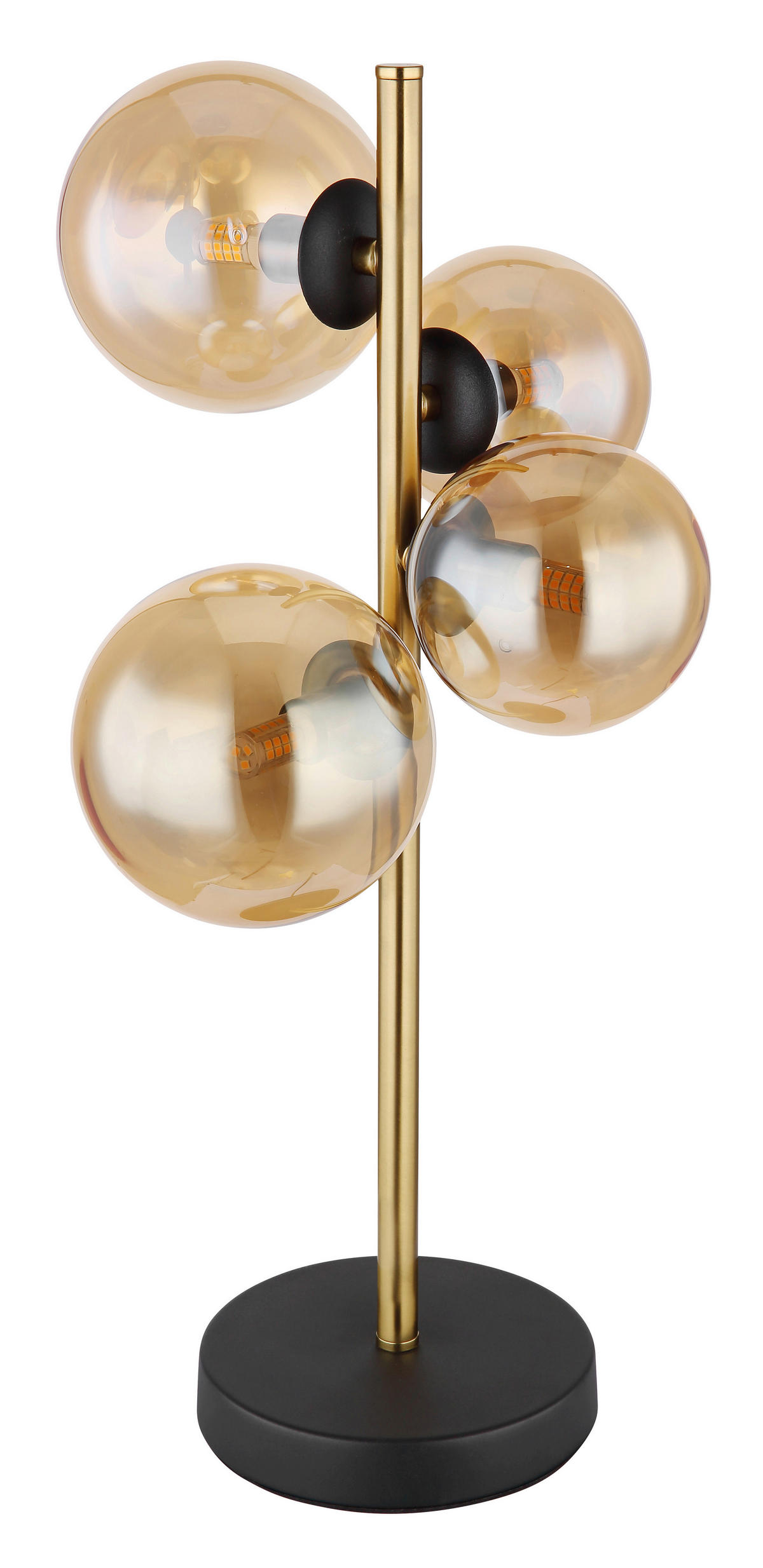 LED-TISCHLEUCHTE - Messingfarben/Schwarz, Design, Glas/Metall (23,7/19,3/48cm) - Globo