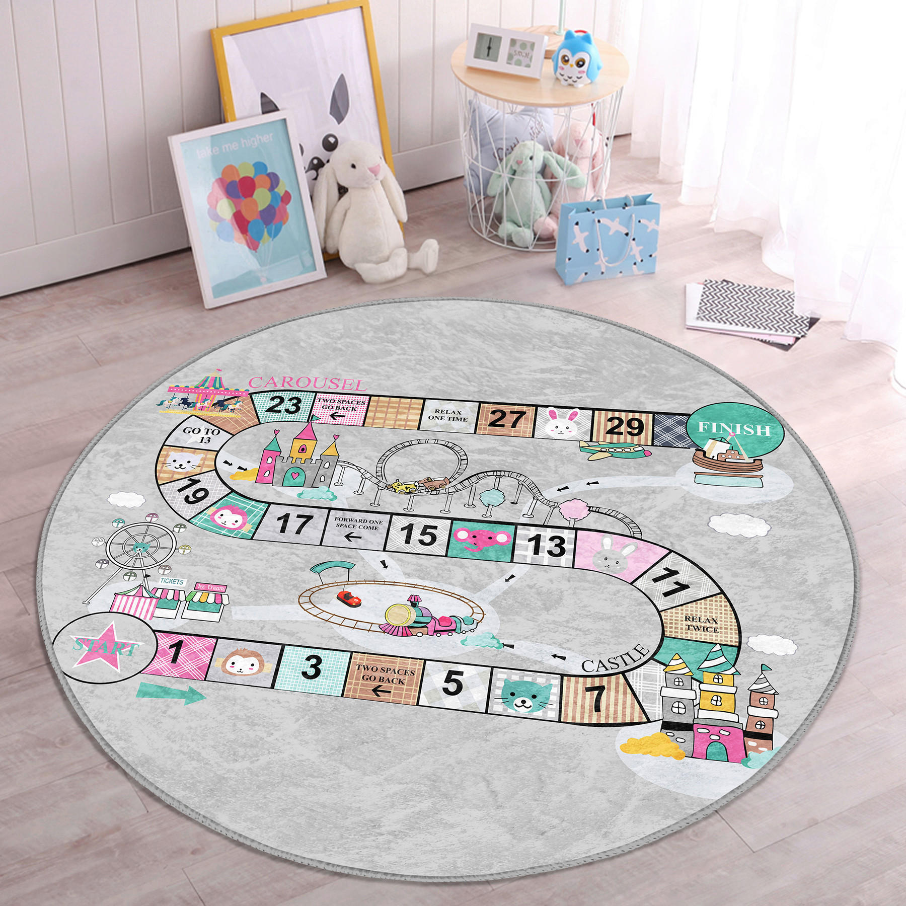 XXXLutz Kinderteppich Mehrfarbig 120x120 cm