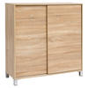 SCHUHSCHRANK Sonoma Eiche  - Silberfarben/Sonoma Eiche, KONVENTIONELL, Holzwerkstoff/Kunststoff (100/108/37,5cm) - MID.YOU