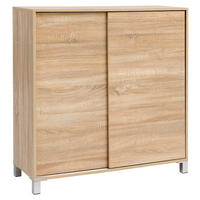 SCHUHSCHRANK Sonoma Eiche  - Silberfarben/Sonoma Eiche, KONVENTIONELL, Holzwerkstoff/Kunststoff (100/108/37,5cm) - MID.YOU