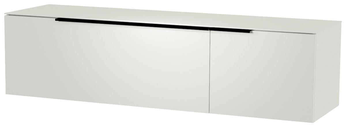 LOWBOARD  in 160/41/45 cm  - Schwarz/Weiß, Design, Glas/Holzwerkstoff (160/41/45cm) - Moderano