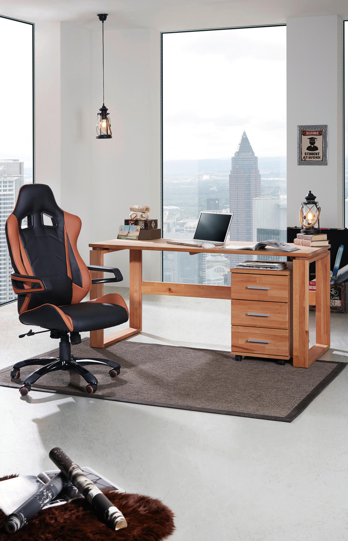 SCHREIBTISCH 160/70/75 cm  in Buchefarben  - Buchefarben, KONVENTIONELL, Holz (160/70/75cm) - Linea Natura