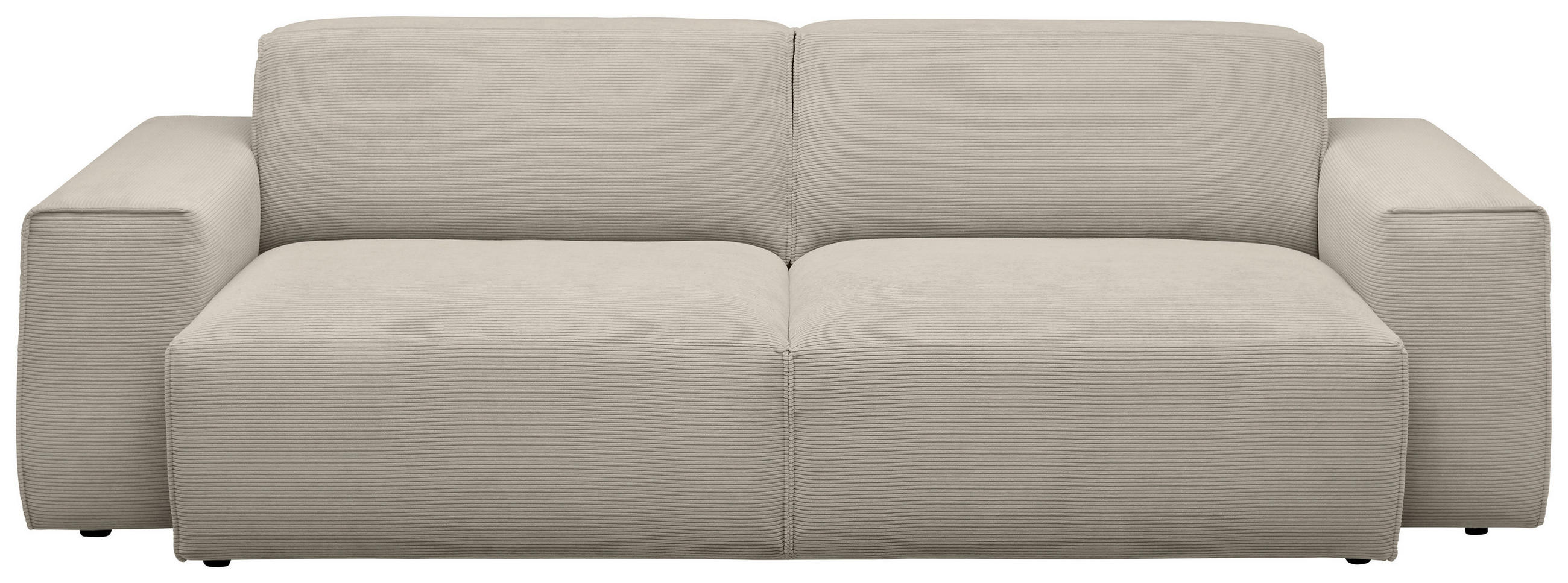 3-SITZER-SOFA Cord Sandfarben  - Sandfarben/Schwarz, Design, Kunststoff/Textil (236/71/101cm) - Pure Home Lifestyle
